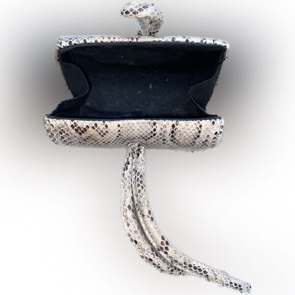 TOPSHOP Pink Brown Snake Print Clutch Wristlet Handbag - Picture 3 of 5